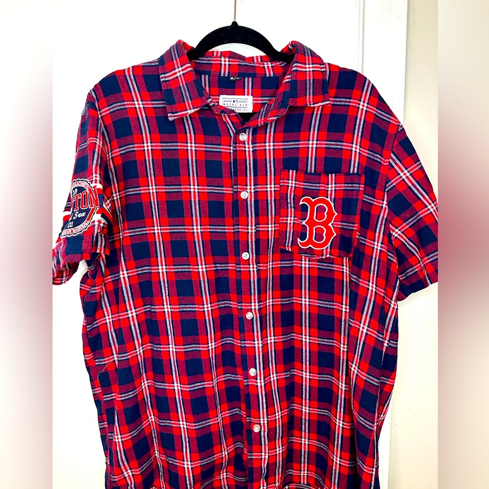 MLB Boston Red Sox Flannel Embroidered Shirt